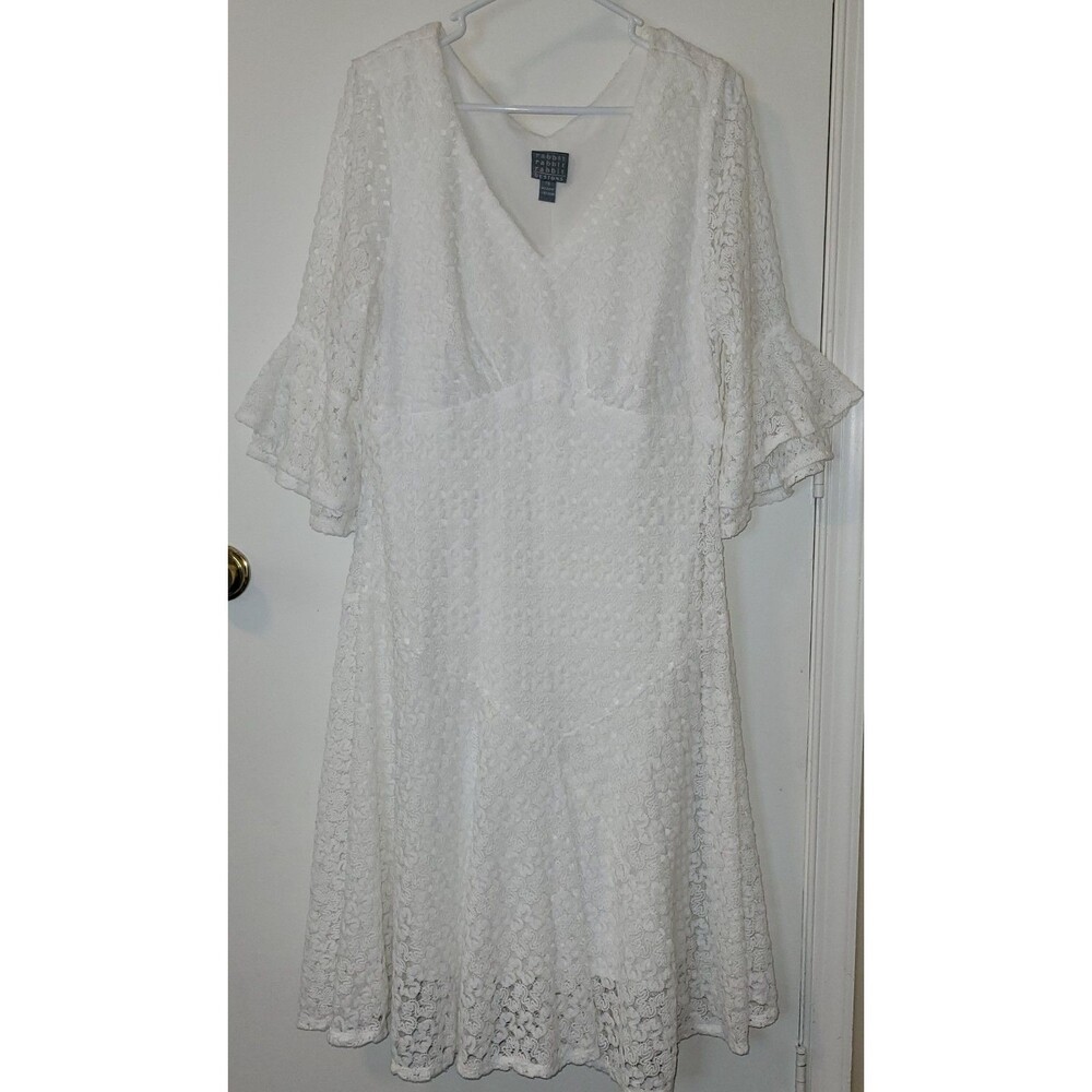 rabbit rabbit rabbit designs women's White dress Sz 18
